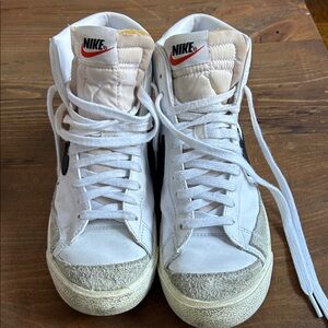 Nike White and Black High-Top Sneakers